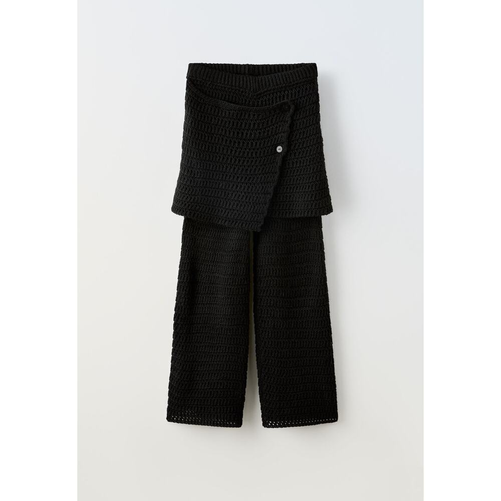🔥FLASH SALE🔥 zara black knit crochet pants with skirt knit kids size 13-14
